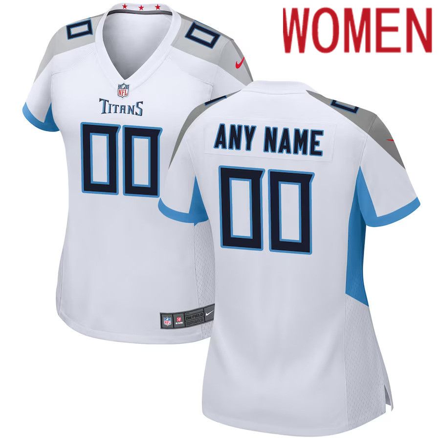 Women Tennessee Titans Nike White Custom Game NFL Jersey->youth nfl jersey->Youth Jersey